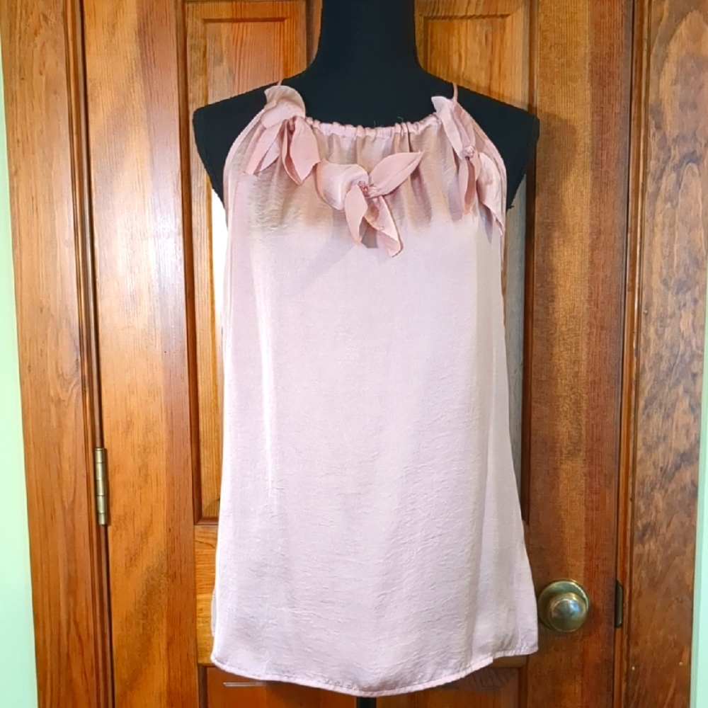 Violet & Claire Vintage Pastel Pink Sleeveless Blouse